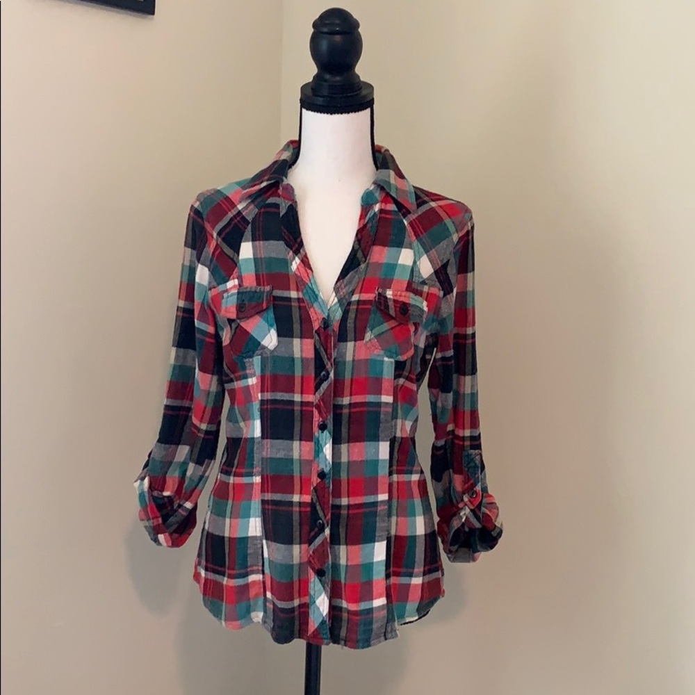 V-neck flannel